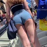 Tall chick showing cheeks