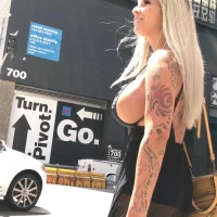 Blonde side boobs and cheeks