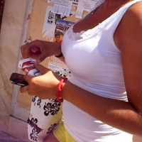 Busty candid brunette babe in yellow shorts and showing some cleavage serpiente567 - big busty promise 2. - 0008shot0040.jpg