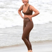Julianne Hough wet in sports bra and leggings at Venice Beach with hard nipples 17.jpg