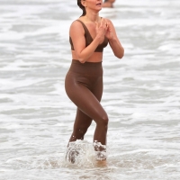 Julianne Hough wet in sports bra and leggings at Venice Beach with hard nipples 27.jpg