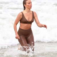 Julianne Hough wet in sports bra and leggings at Venice Beach with hard nipples 29.jpg