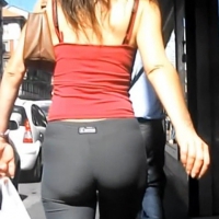 Milf in black leggings