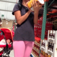 Sexy Latina teen in pink leggings