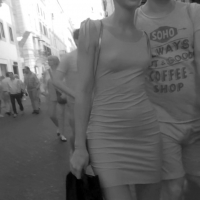 Braless babe with puffy nipples