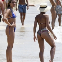 Ashley Roberts with Janette Manrara in bikinis at a Beach in Mykonos, Greece 20.jpg