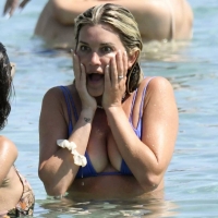 Ashley Roberts with Janette Manrara in bikinis at a Beach in Mykonos, Greece 54.jpg