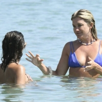 Ashley Roberts with Janette Manrara in bikinis at a Beach in Mykonos, Greece 74.jpg