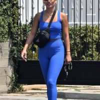 Vanessa Hudgens in blue leggings with GG Magree out for a workout at Dogpound in West Hollywood 09.jpg