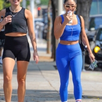Vanessa Hudgens in blue leggings with GG Magree out for a workout at Dogpound in West Hollywood 15.jpg