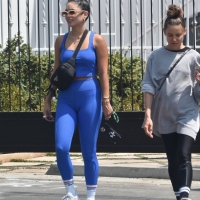 Vanessa Hudgens in blue leggings with GG Magree out for a workout at Dogpound in West Hollywood 25.jpg