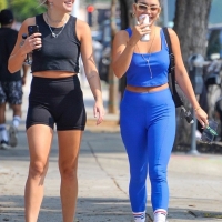 Vanessa Hudgens in blue leggings with GG Magree out for a workout at Dogpound in West Hollywood 27.jpg