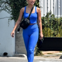 Vanessa Hudgens in blue leggings with GG Magree out for a workout at Dogpound in West Hollywood 28.jpg