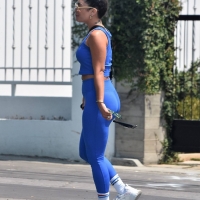 Vanessa Hudgens in blue leggings with GG Magree out for a workout at Dogpound in West Hollywood 33.jpg