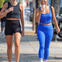 Vanessa Hudgens in blue leggings with GG Magree out for a workout at Dogpound in West Hollywood 49.jpg