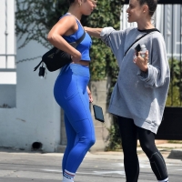 Vanessa Hudgens in blue leggings with GG Magree out for a workout at Dogpound in West Hollywood 59.jpg