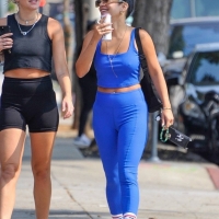 Vanessa Hudgens in blue leggings with GG Magree out for a workout at Dogpound in West Hollywood 72.jpg
