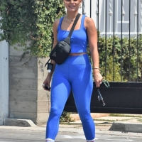 Vanessa Hudgens in blue leggings with GG Magree out for a workout at Dogpound in West Hollywood 70.jpg