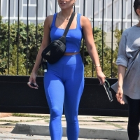 Vanessa Hudgens in blue leggings with GG Magree out for a workout at Dogpound in West Hollywood 71.jpg