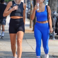 Vanessa Hudgens in blue leggings with GG Magree out for a workout at Dogpound in West Hollywood 77.jpg