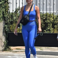Vanessa Hudgens in blue leggings with GG Magree out for a workout at Dogpound in West Hollywood 84.jpg