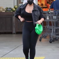 Lori Harvey grocery shopping at Bristol Farms in West Hollywood in leggings 11.jpg