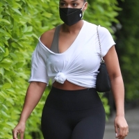 Lori Harvey candid looking sexy in leggings and a sports bra after pilates 12.jpg