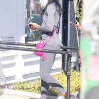 Lori Harvey's booty looking delicious in grey leggings while out grabbing a snack in LA 05.jpg