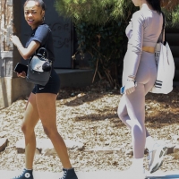 Skai Jackson candid teen booty and panty line in spandex shorts 02.jpg