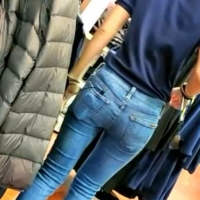 Skinny candid blonde employee in tight jeans 67873056.jpg