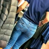 Skinny candid blonde employee in tight jeans 67873055.jpg