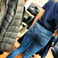 Skinny candid blonde employee in tight jeans 67873057.jpg