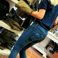 Skinny candid blonde employee in tight jeans 67873061.jpg