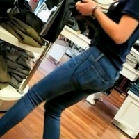 Skinny candid blonde employee in tight jeans 67873070.jpg