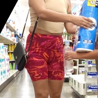 Candid milf with a nice ass in colorful spandex shorts and hard nipples sbdca331 - Candid creepshots front and back 029 - 0098029-098.jpg
