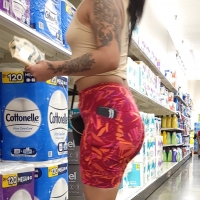 Candid milf with a nice ass in colorful spandex shorts and hard nipples sbdca331 - Candid creepshots front and back 029 - 0004029-004.jpg