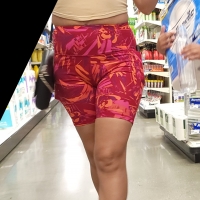 Candid milf with a nice ass in colorful spandex shorts and hard nipples sbdca331 - Candid creepshots front and back 029 - 0099029-099.jpg