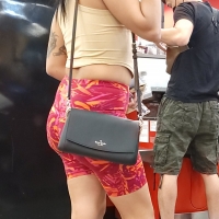 Candid milf with a nice ass in colorful spandex shorts and hard nipples sbdca331 - Candid creepshots front and back 029 - 0105029-105.jpg