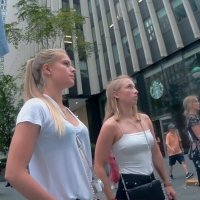 Blonde cheeks in shorts