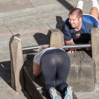 Sexy candid girls in leggings candidstreet_30655264117_Public exercising in London, Oct 18.jpg