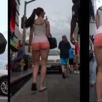 Donkey butt in short shorts