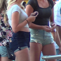 Carnival blonde and brunette