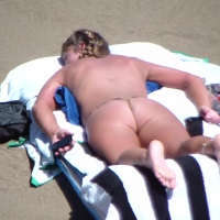 Beach thong ass