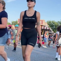 Braless hottie in spandex
