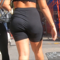 Two hot candid Latina girls with sexy asses in spandex shorts and leggings with some vtl Screenshot (7127).jpg
