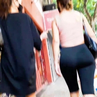 Spandex shorts booty