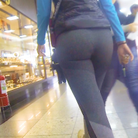 Hot candid brunette babe in tight white jeans and a hot blonde in leggings 8.png