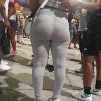 Ebony ass in grey