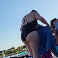 Thick swimsuit milf