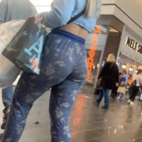 Sexy blonde in patterned pants